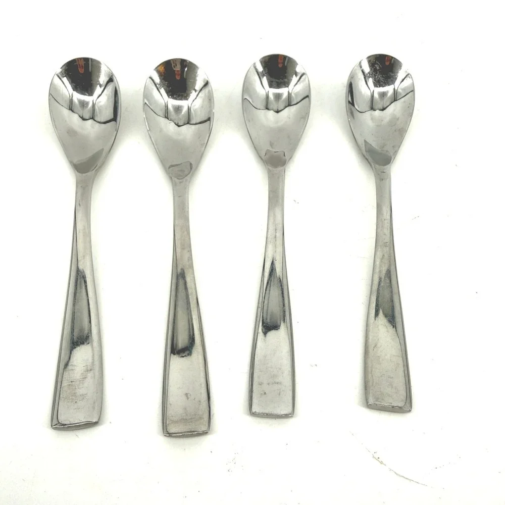 Mikasa Spoon Set Silver Stainless Steel Tapered Handle 4pc 1.75width 7.75
